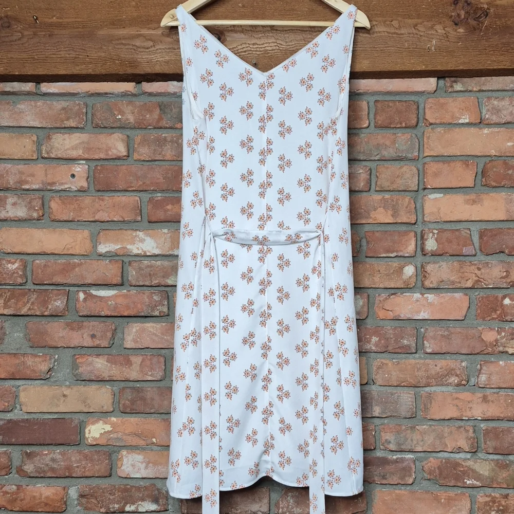 Ann Taylor Factory Petite Dress LP Floral Border Print Midi Resort Summer - Picture 5 of 6